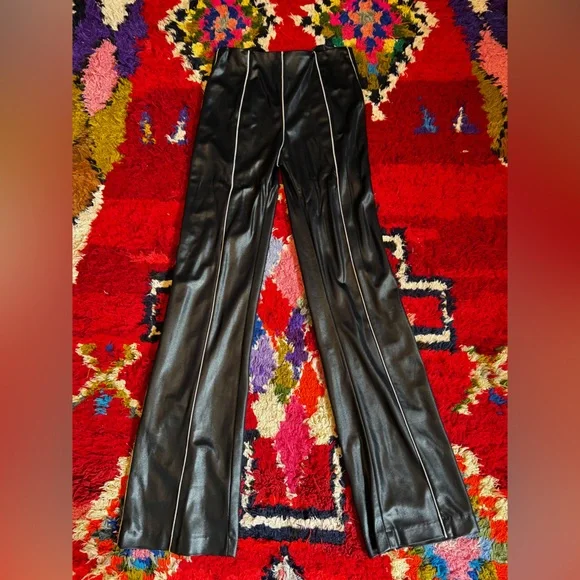 Deadstock 70s Vintage Fredricks of Hollywood Liquid Faux Leather studded Pants - Picture 2 of 12